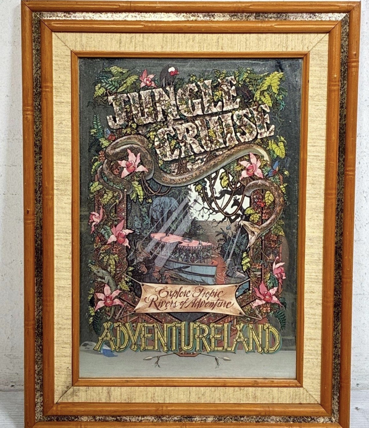 1977 DISNEYLAND Jungle Cruise Mirror attraction poster