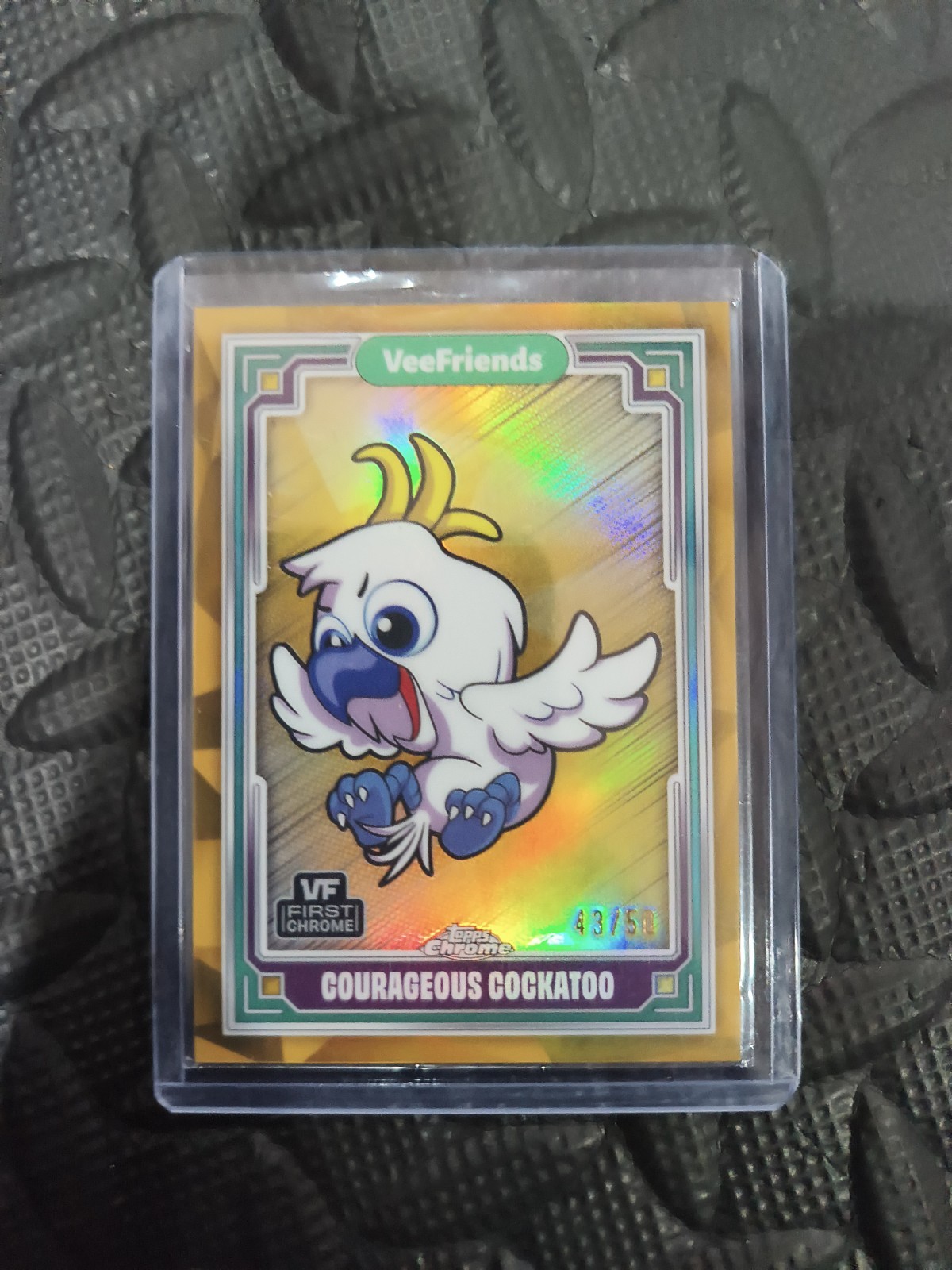 2025 VeeFriends Topps Chrome Courageous Cockatoo Gold Refractor #'d /50