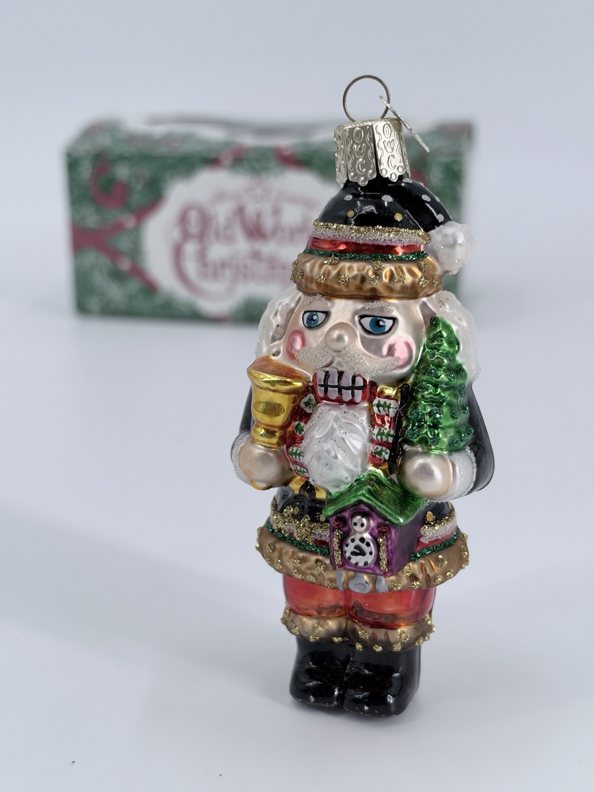 Old World Christmas Nutcracker Polka-dot Santa Hat Christmas Tree Ornament