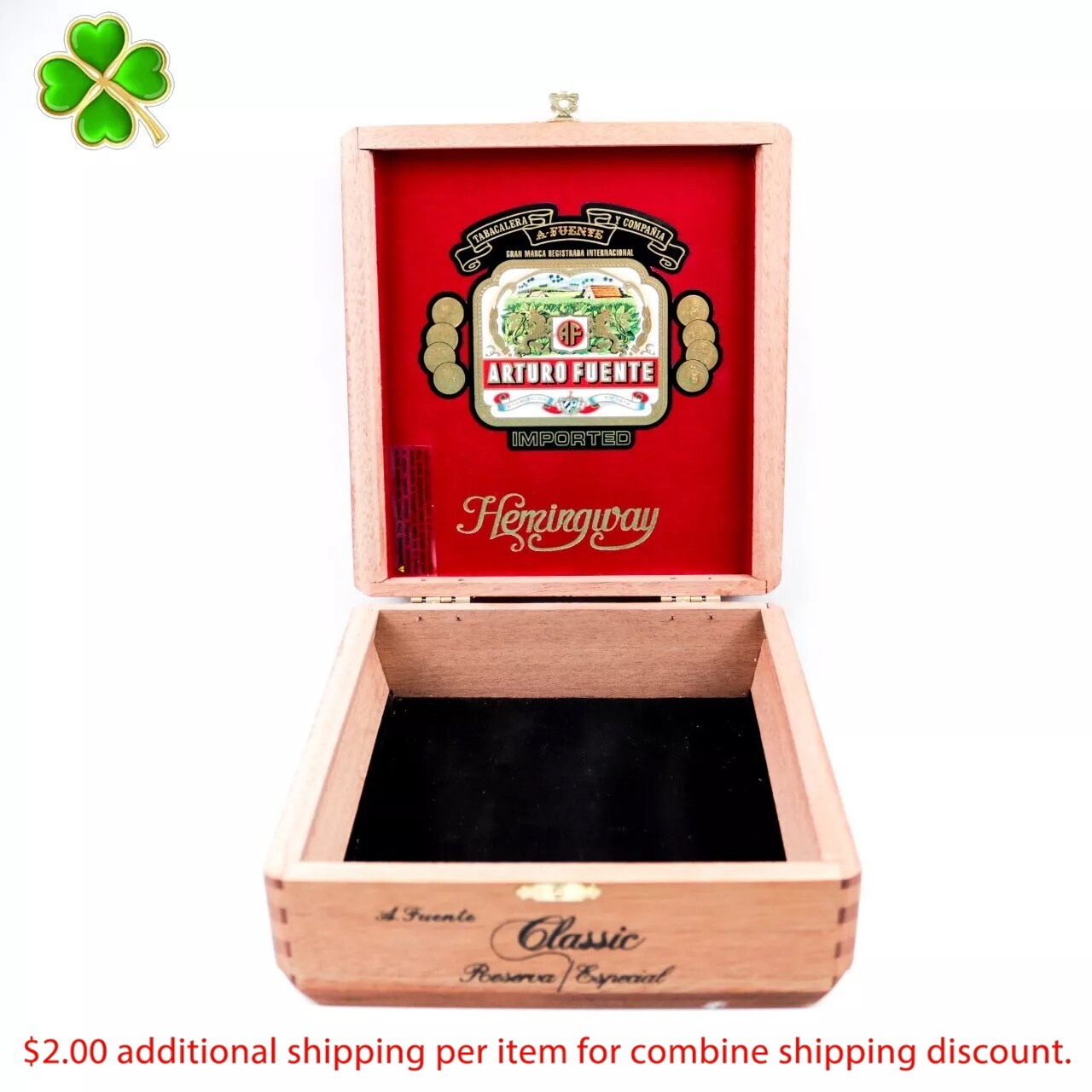Arturo Fuente Hemingway Classic Reserva Wood Cigar Box 7.75\