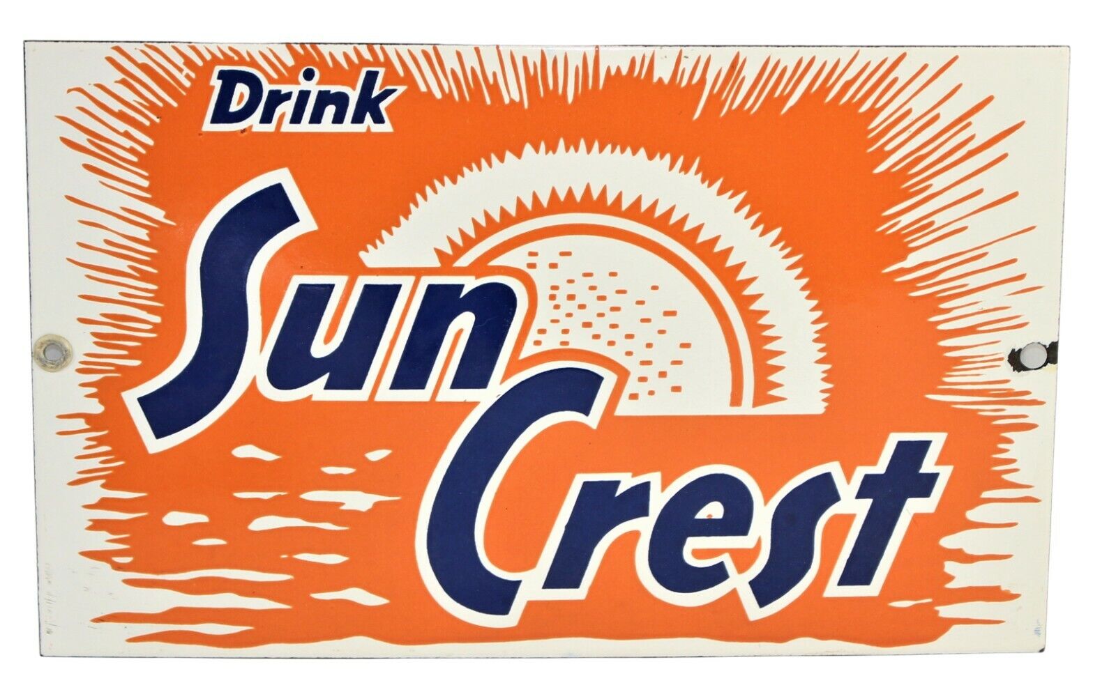 Vintage Drink Suncrest Soda Porcelain Sign 10.5\