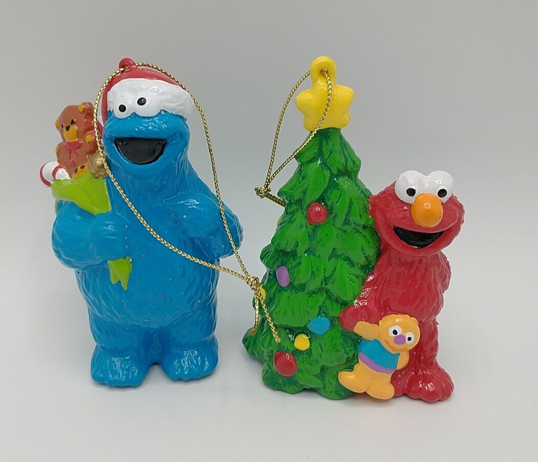 Kurt S Adler Sesame Street Christmas Ornament Elmo Cookie Monster Lot 2005