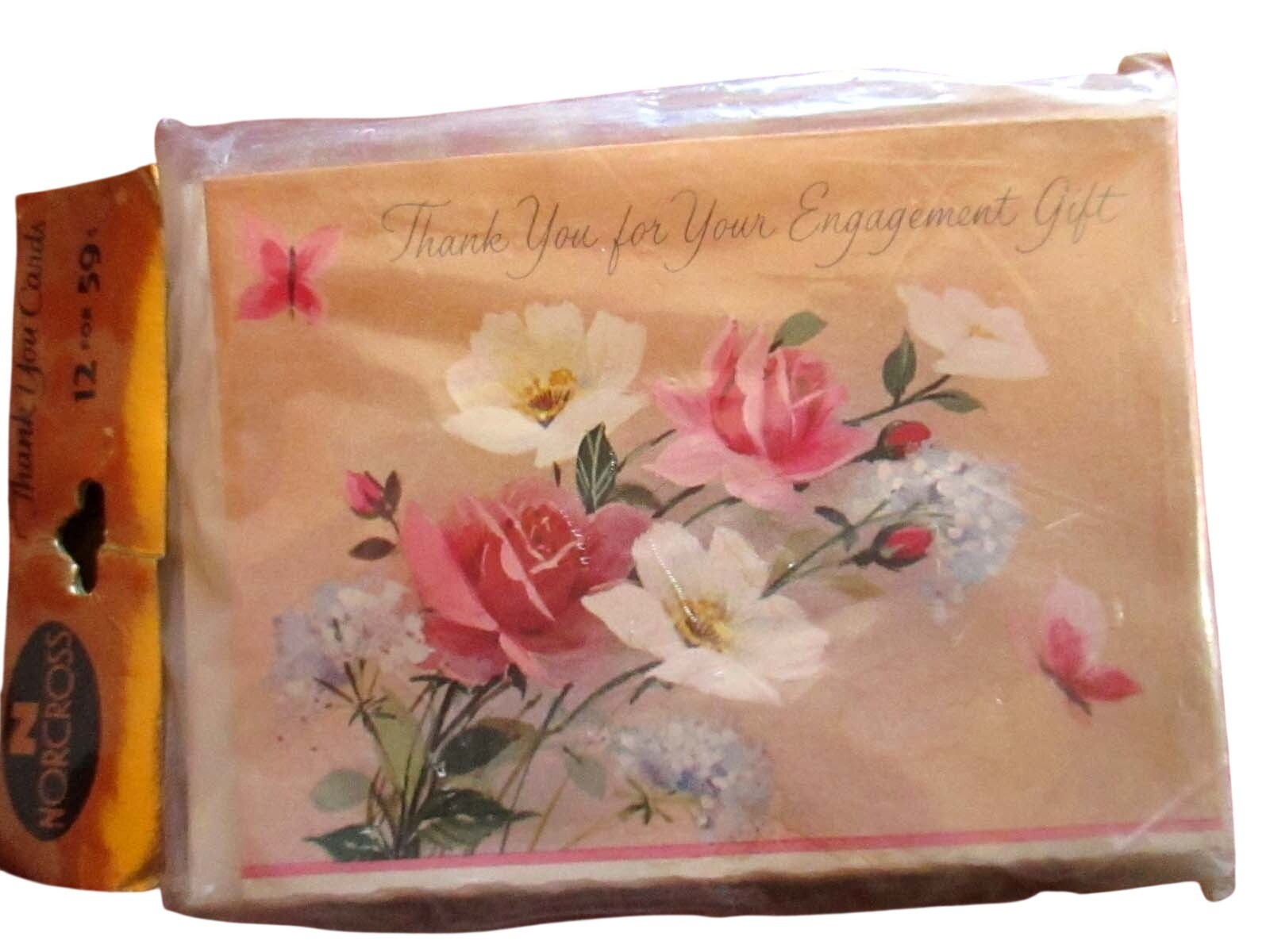Vintage 70s Engagement Gift Thank You Hippy Cards Pack of 12 Envelopes