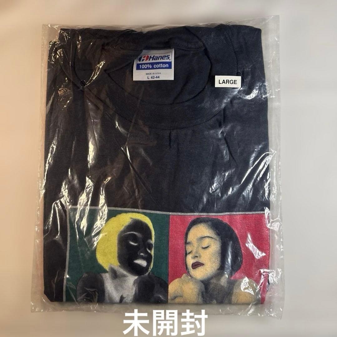 Madonna Blond Ambition World Tour 1990 Vintage T-Shirt Hanes Black Size L Cotton