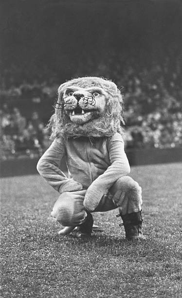 Detroit Lions mascot a 1960s game Tiger Stadium Detroit Michigan Old Photo