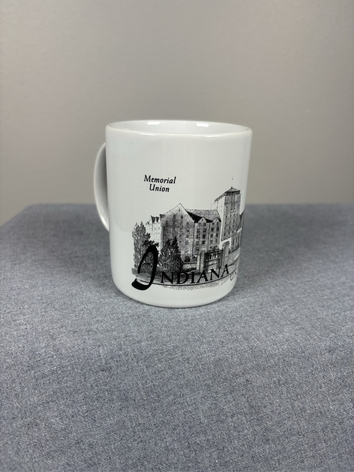 Indiana University Memorial Union Souvenir Coffee Mug Cup White Ceramic