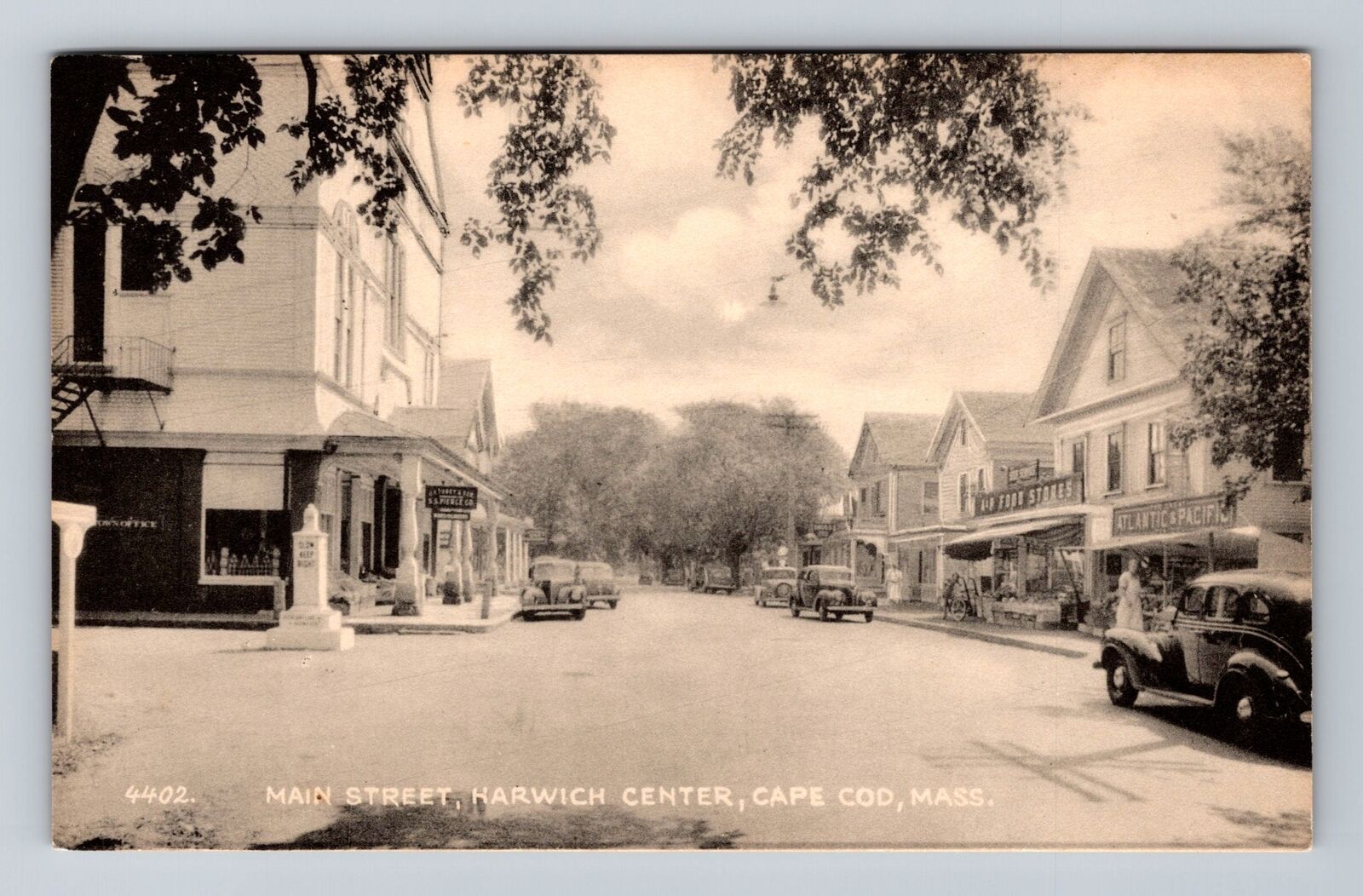 Harwich Center MA-Massachusetts, Main Street, Cape Cod, Vintage Postcard