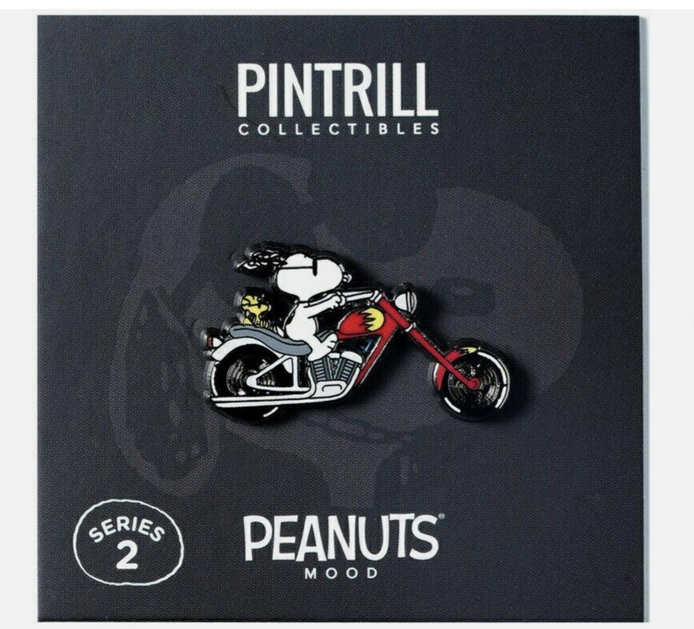 Pintrill x Peanuts Snoopy Joe Cool & Woodstock On Motorcycle Pin