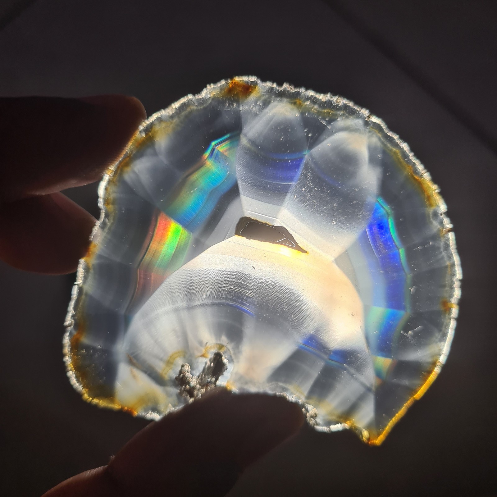 Parcel 4 Pcs Beautiful Iris Rainbow Agate Rainbow Slice - 4 Pcs Iris Agate Slab