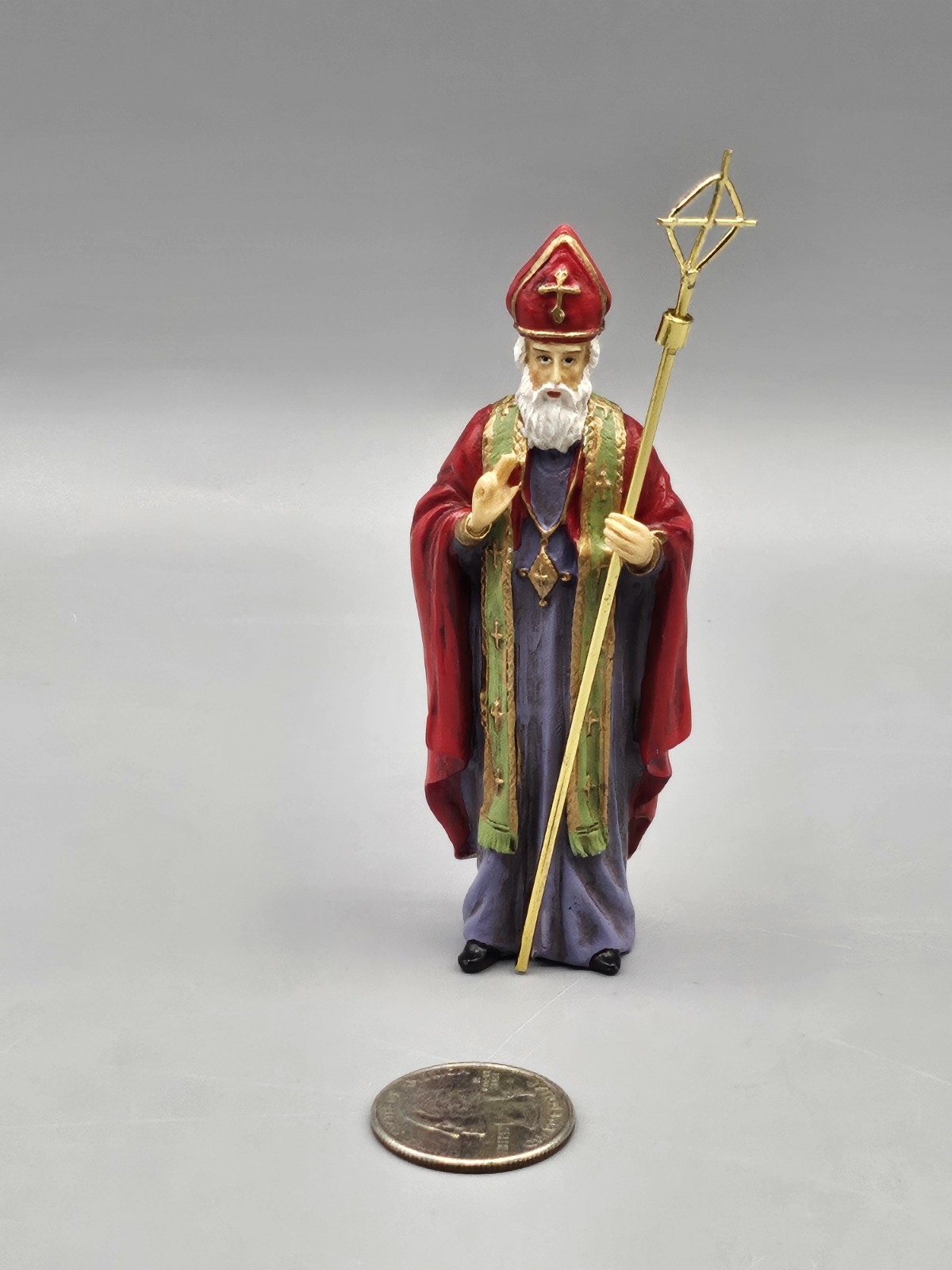 Vintage 1999 Roman inc.      Saint Nicholas Mini Figurine 