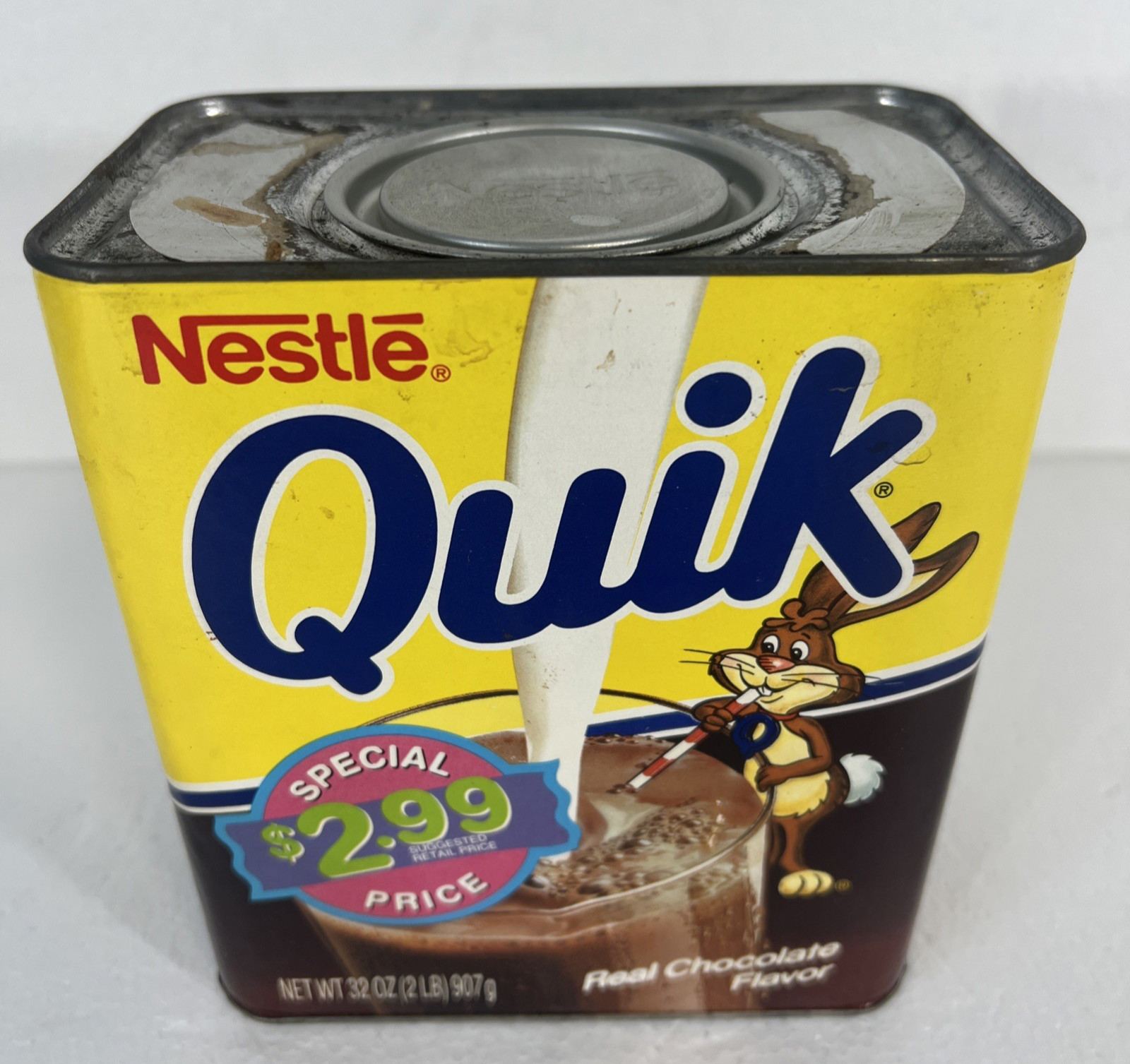 Vintage 1980s/1990s Nestle Quik Tin/Container/Canister 32 Oz 2 Lbs - Empty Vintage 1980s/1990s Nestle Quik Tin/Container/Canister 32 Oz 2 Lbs - Empty