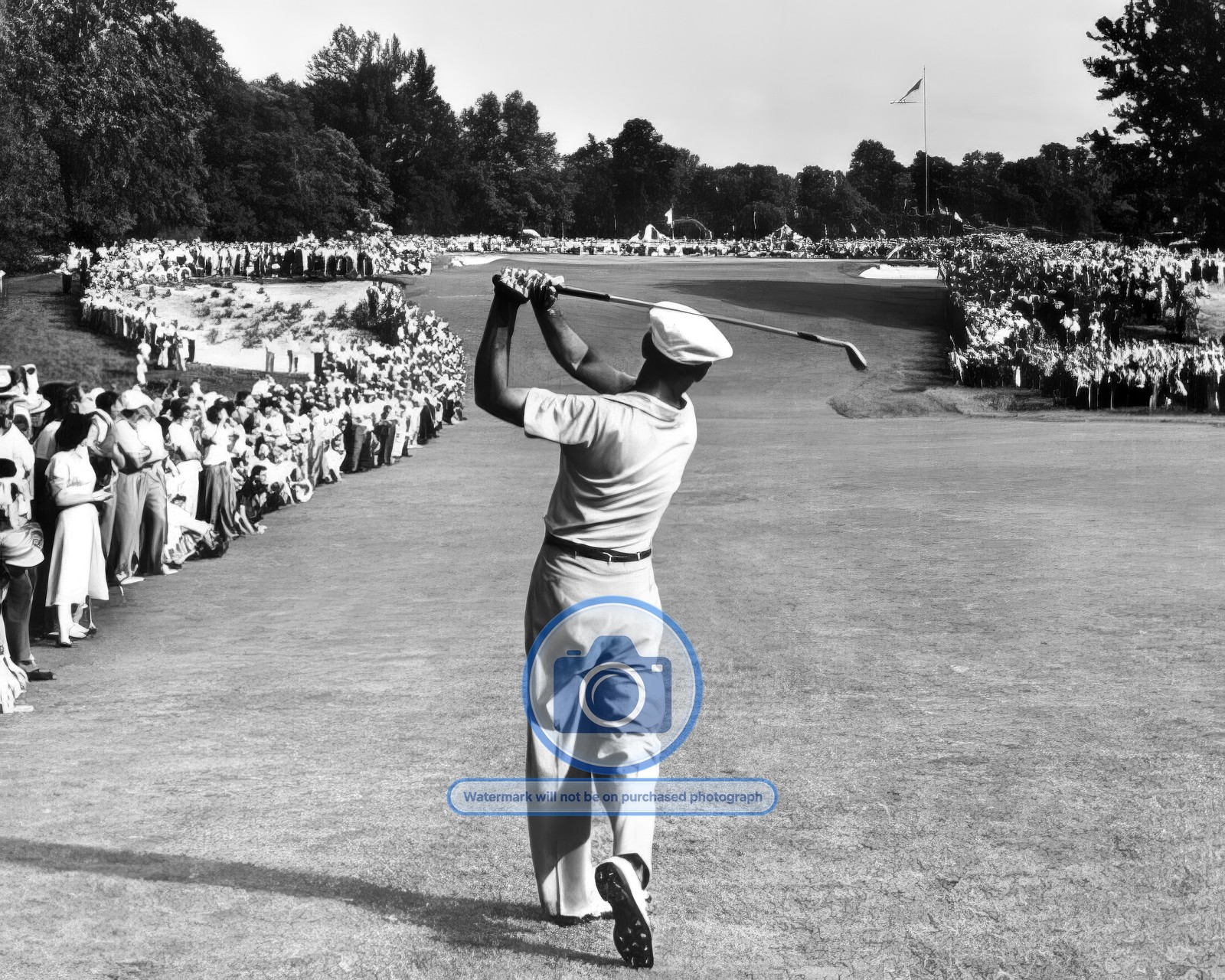 GOLFER BEN HOGAN US OPEN FAMOUS 1 IRON SHOT 8X10 PHOTO