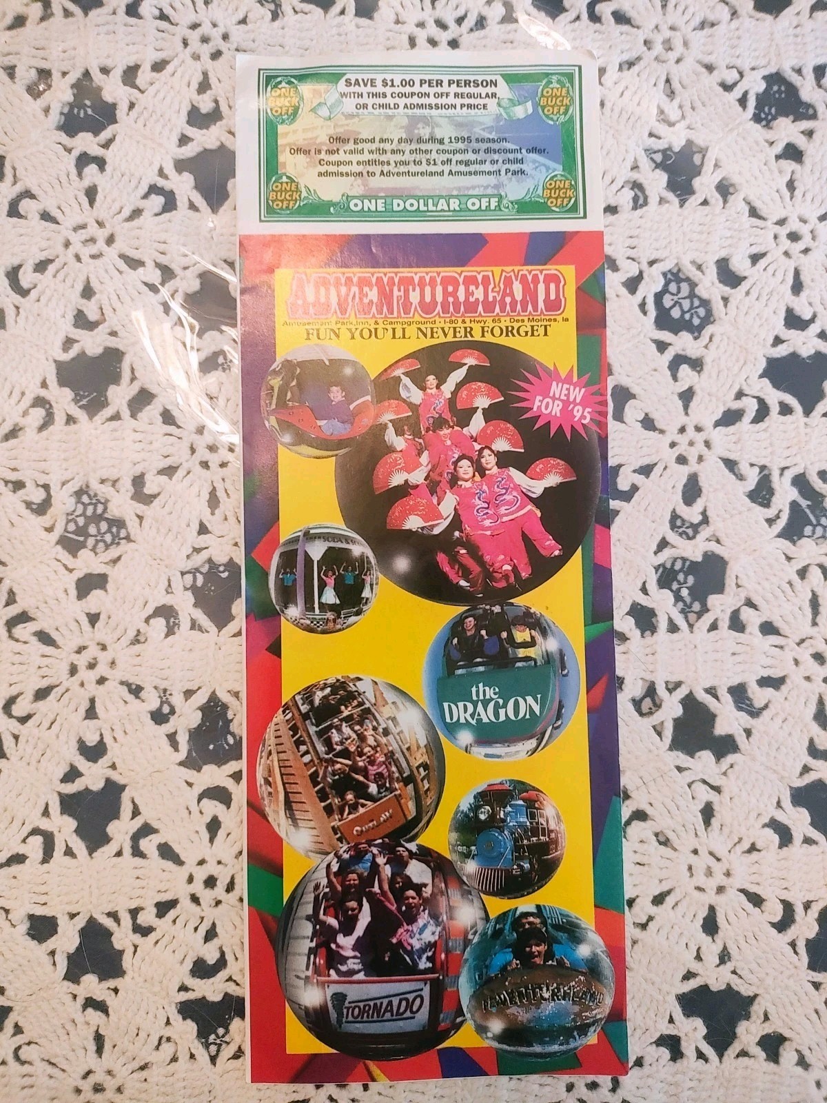Vintage Amusement Park Brochure Adventureland Des Moines Iowa 1995