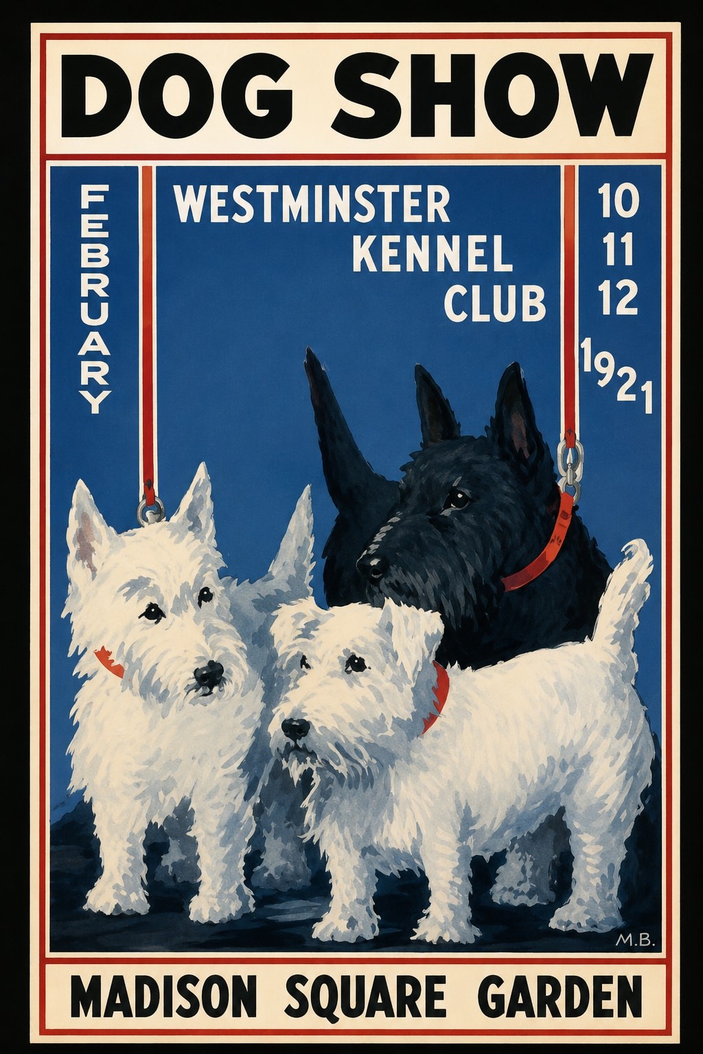 🐶 1921 Westminster Kennel Club Dog Show Poster - 24x36” Rare Reprint 200gsm
