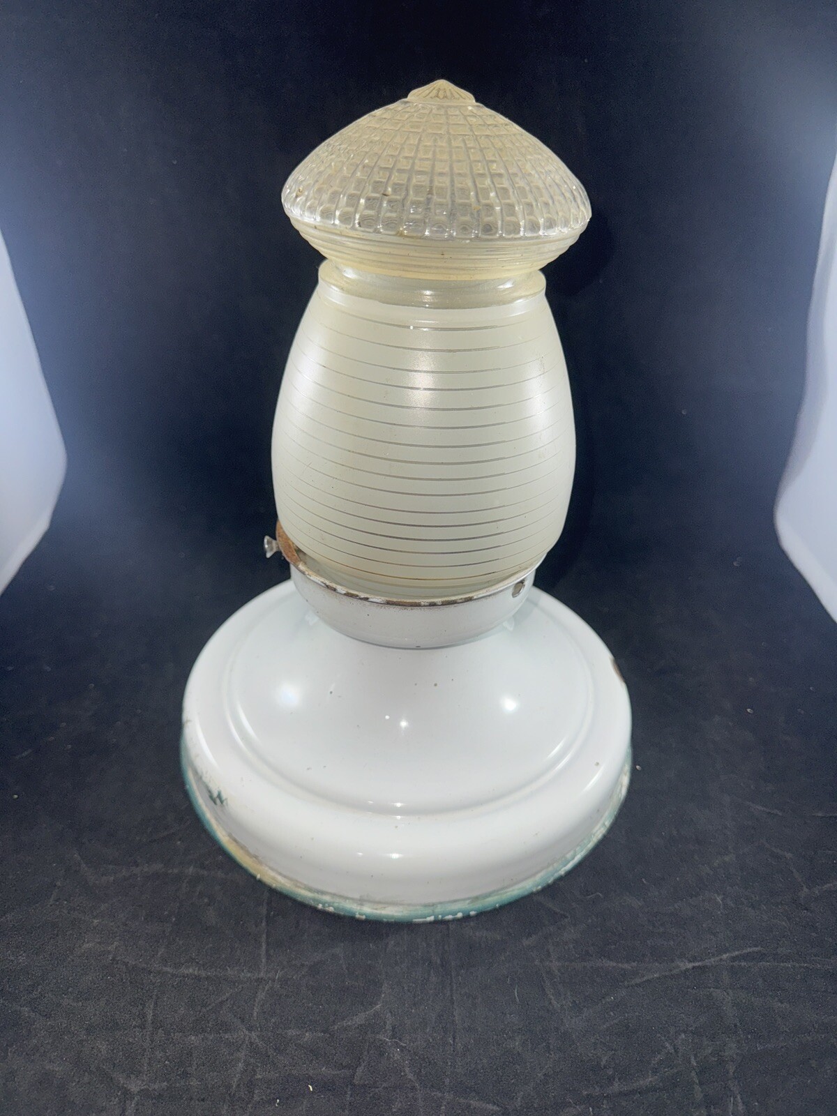 Antique Porcelain light fixture glass Lamp shade cover odd Shape