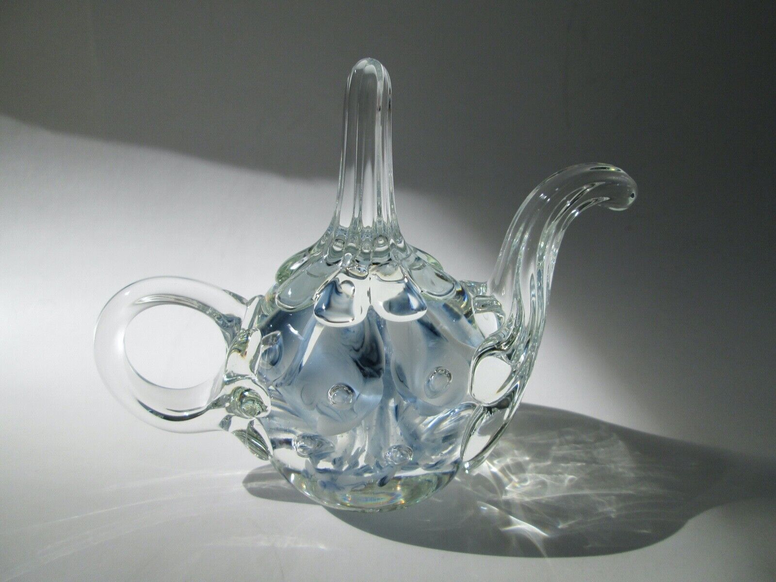 JOE RICE Art Glass Ring Holder / Paperweight Teapot Style
