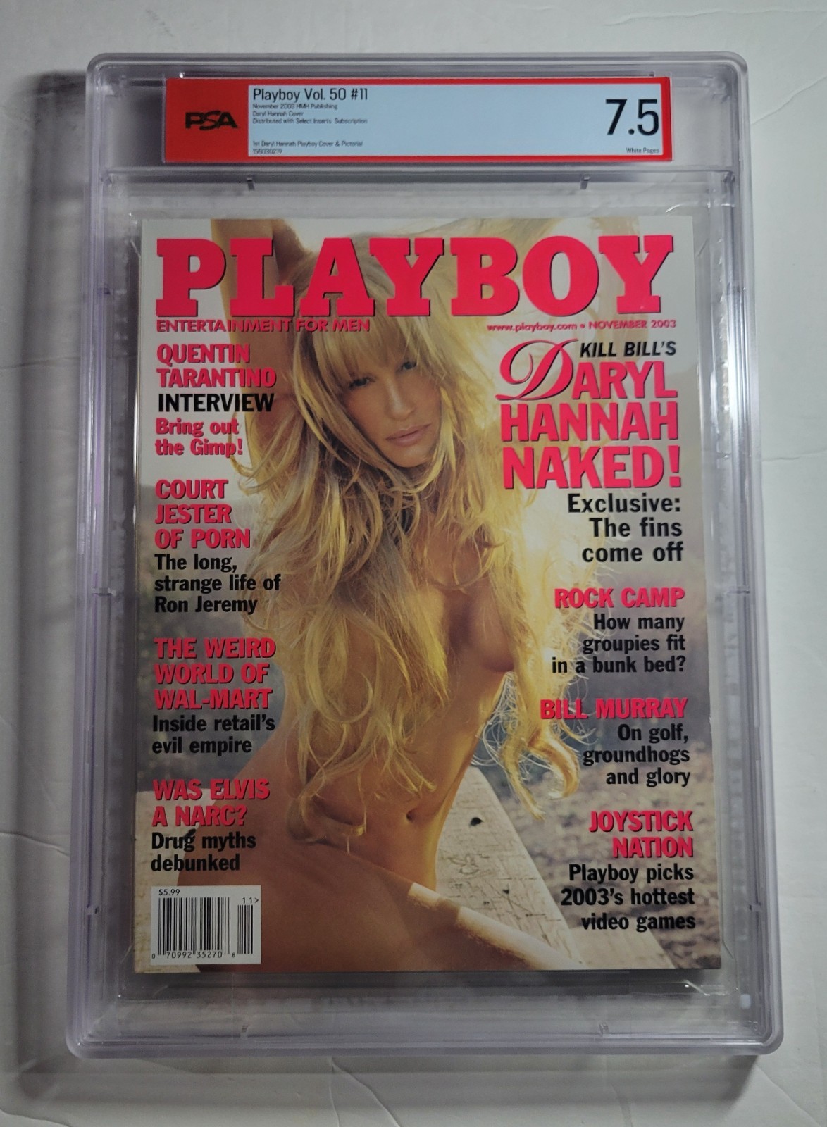 Daryl Hannah Kill Bill Playboy Magazine November 2003 First Cover PSA 7.5