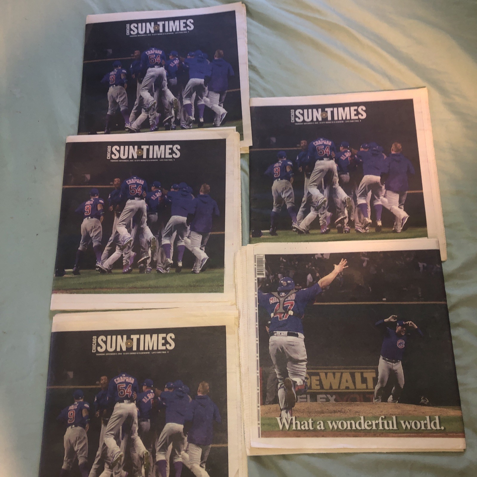Chicago Cubs Win World Series Chicago Sun Times 11/3/16 full newspaper 