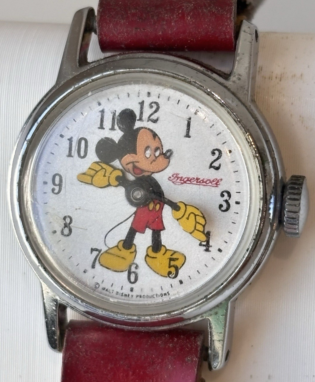 Vintage Ingersoll Mickey Mouse Chrome Plated Watch, Disneyana Collectible Gifts