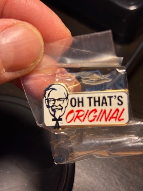 KFC Hat Pin Kentucky Fried Chicken Colonel Sanders Shirt Cap Gold Bucket Lanyard