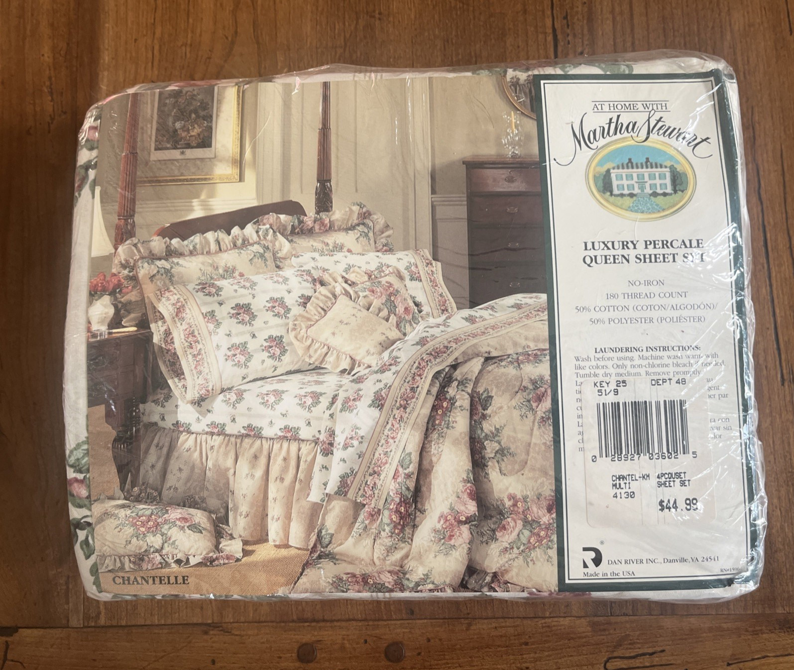 Rare NOS Vtg. Martha Stewart Chantelle Romantic English Country Queen Sheet Set