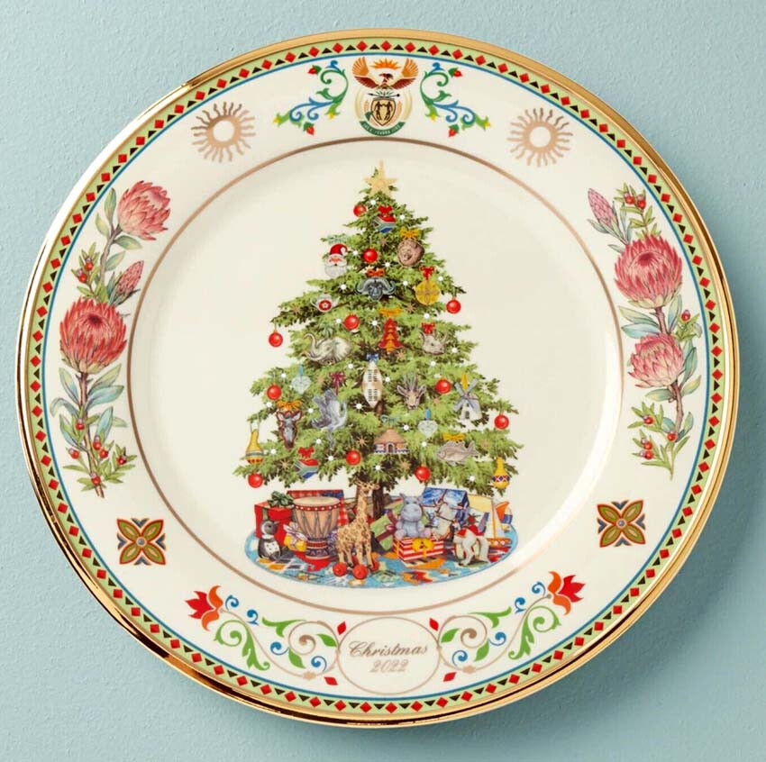 Lenox South Africa Collector Plate 2022 Christmas Trees Around the World 11\