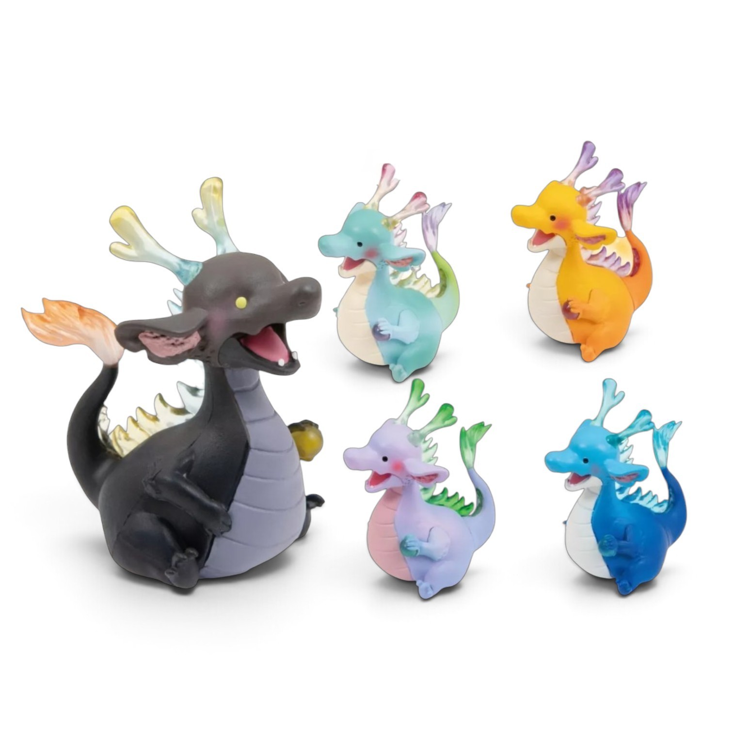 Rainbow Dragon Mini Mascot Figure vol.2 Complete Set of 5 Capsule Toy Gacha