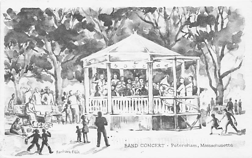 Postcard MA: Band Concert Gazebo, Petersham, Massachusetts Postcard MA: Band Concert Gazebo, Petersham, Massachusetts