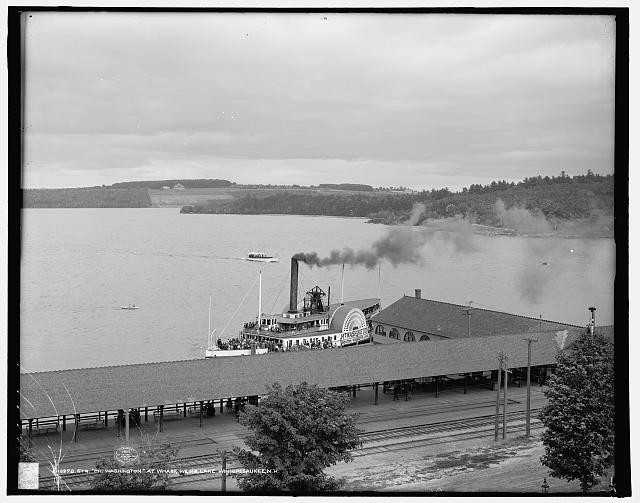 Weirs New Hampshire 1906 Steamer Mt Washington Wharf Lake Winnipesaukee