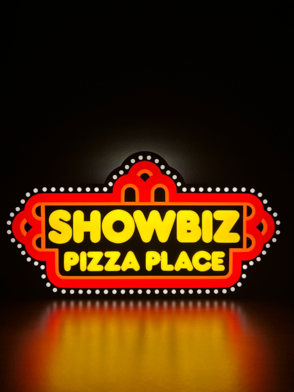 ShowBiz Pizza Place LED Sign Lighted Retro Arcade Pizza Wall Decor