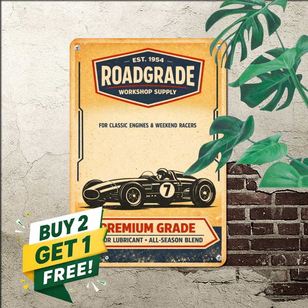 Classic French Motor Oil Tin Sign Vintage Auto Garage Metal Plaque 8x12
