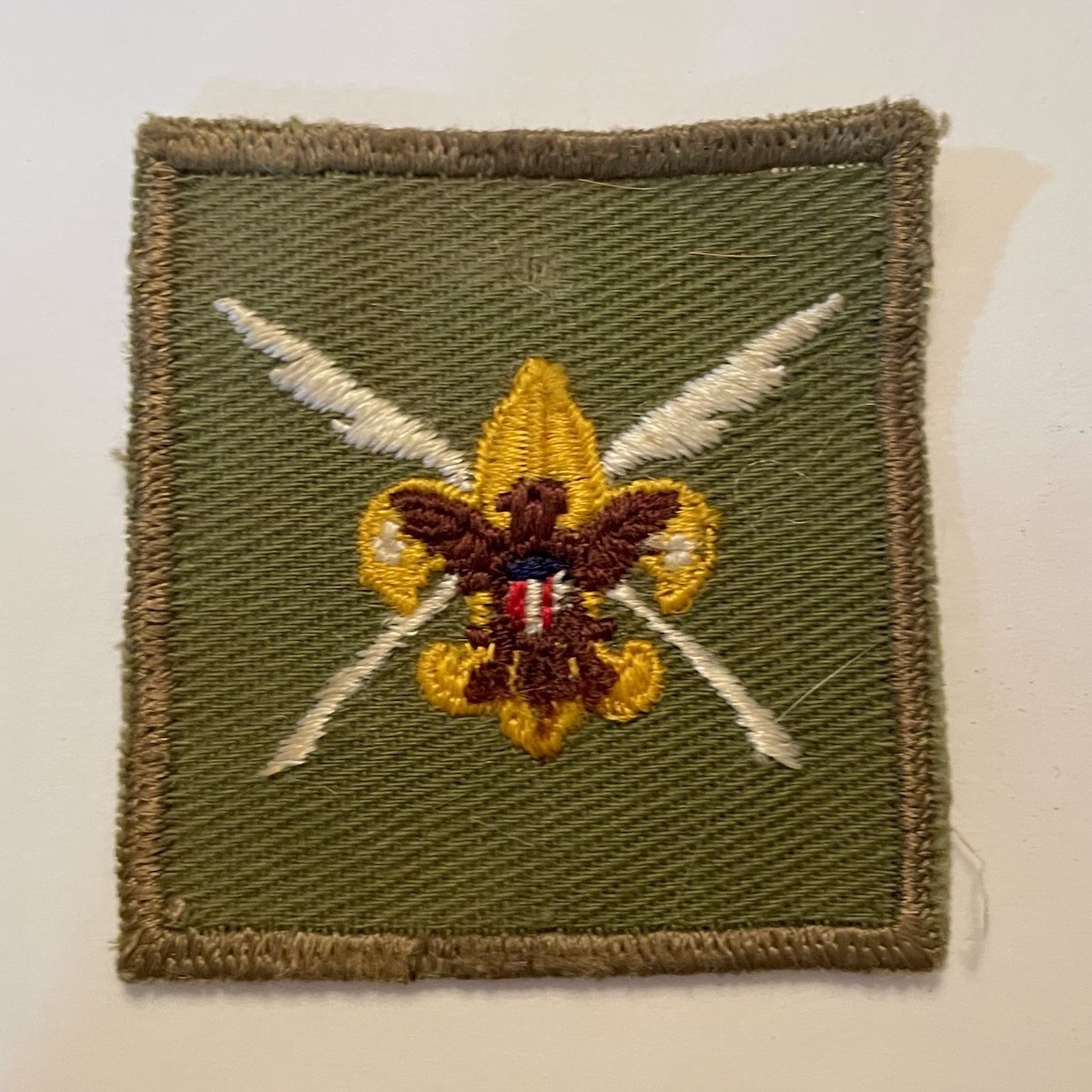 1960s BSA Scribe Rank Emblem Boy Scout Patch Badge Square Khaki Olive Green