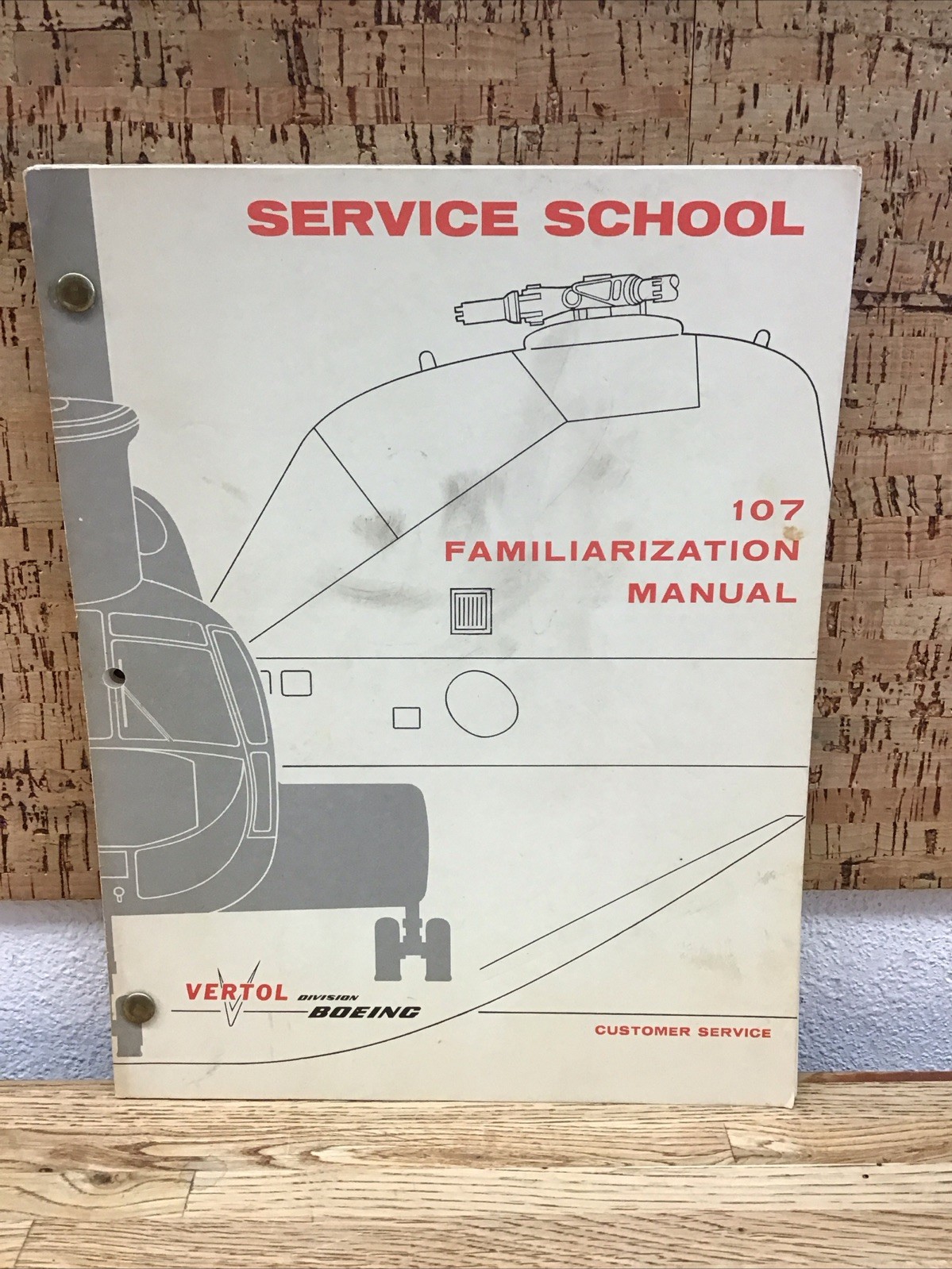 RARE Original 1961 Boeing- Vertol Service School 107 Familiarization Manual ER-3