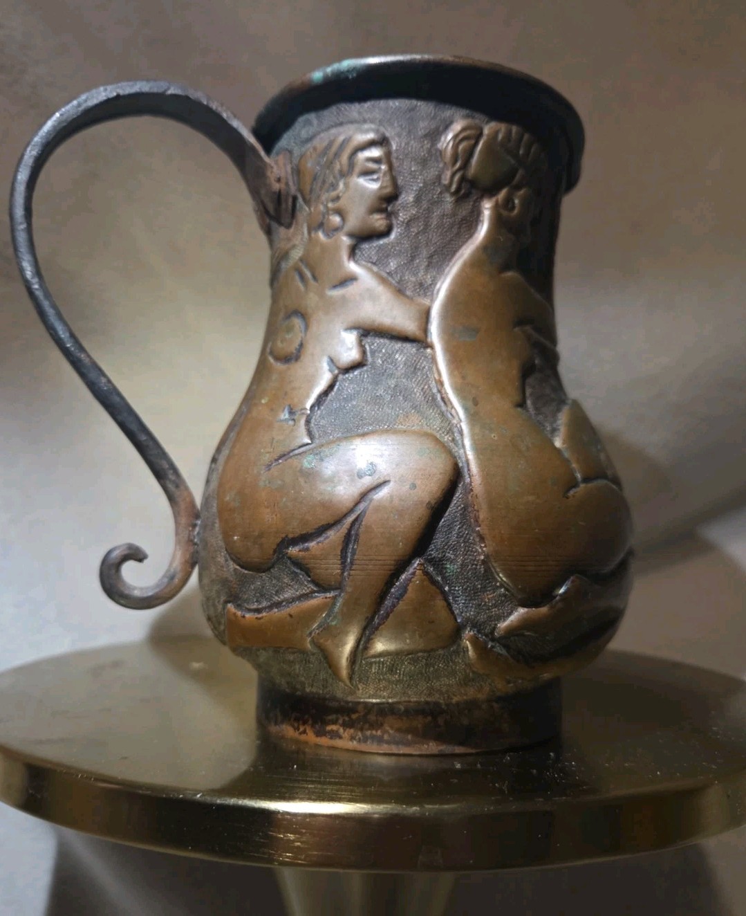 Eulogio Blasco Repujado Antique Copper Art Jug Spanish Art Deco Caceres 1920s