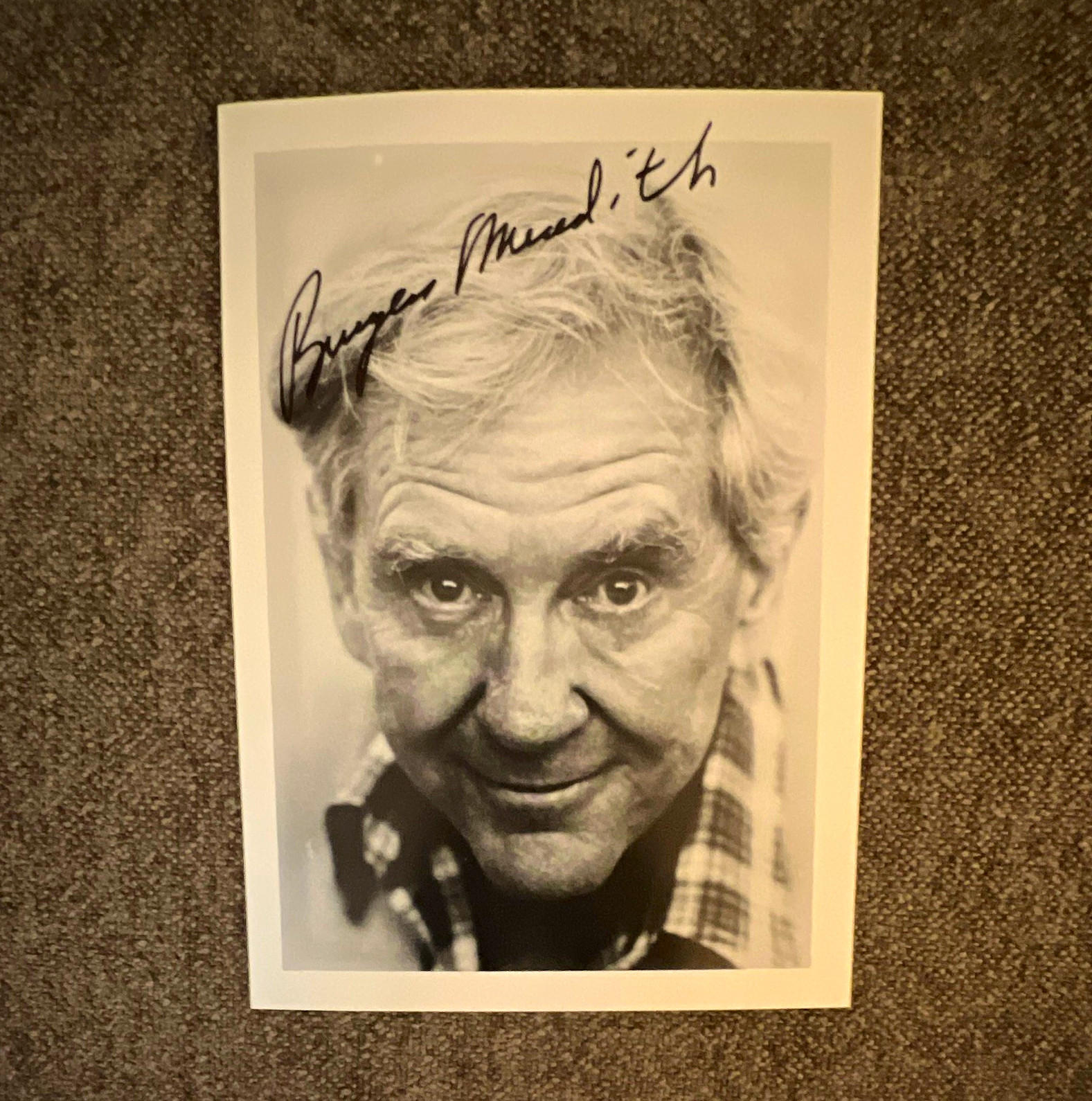Burgess Meredith 5 x 7 Signed Black & White Celebrity Photo Original Autograph