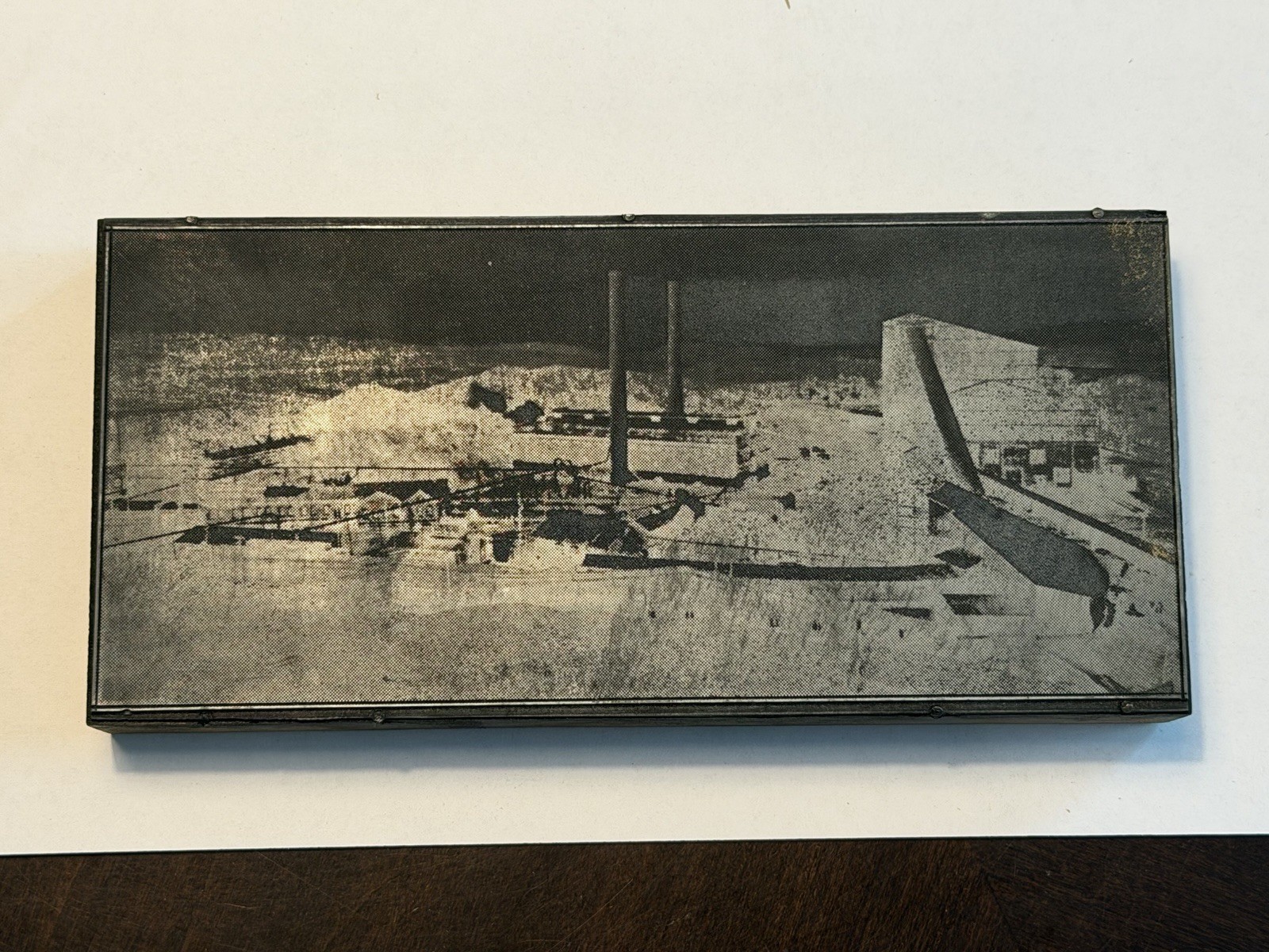 Antique Coal Colliery Photo Engraved Letterpress Block John R Chamberlin Estate 