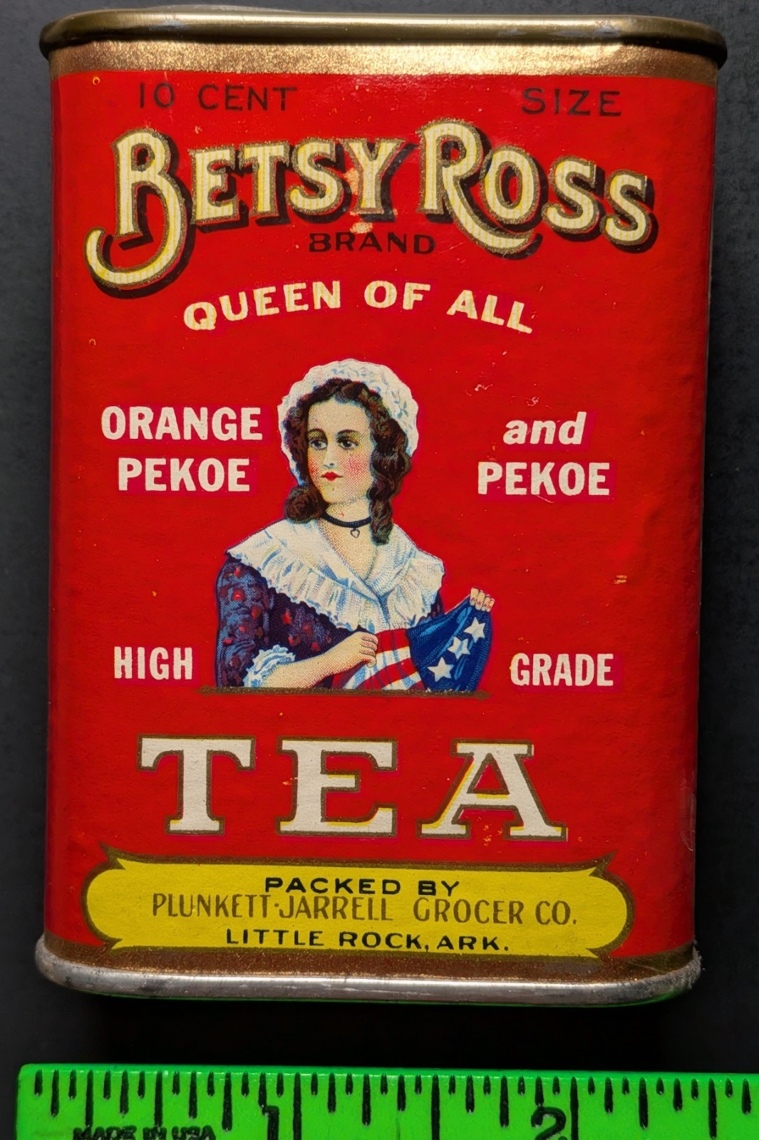 Vintage Betsy Ross Tea EMPTY Cardboard Tin