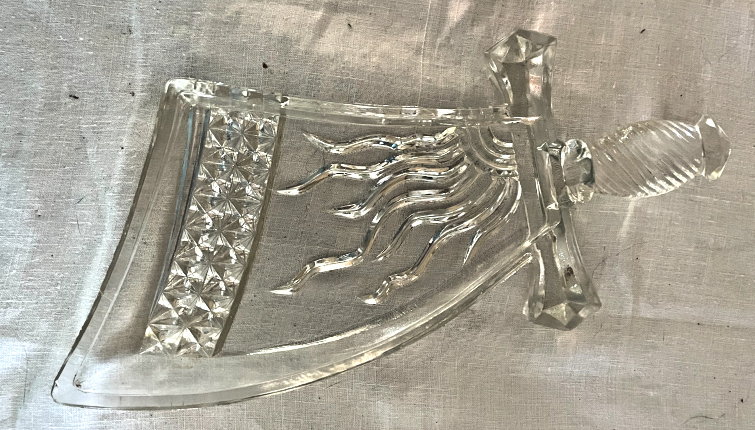 EAPG Depression Era Glass Flaming Sword Pickle - Relish - Candy - Dish EAPG Depression Era Glass Flaming Sword Pickle - Relish - Candy - Dish