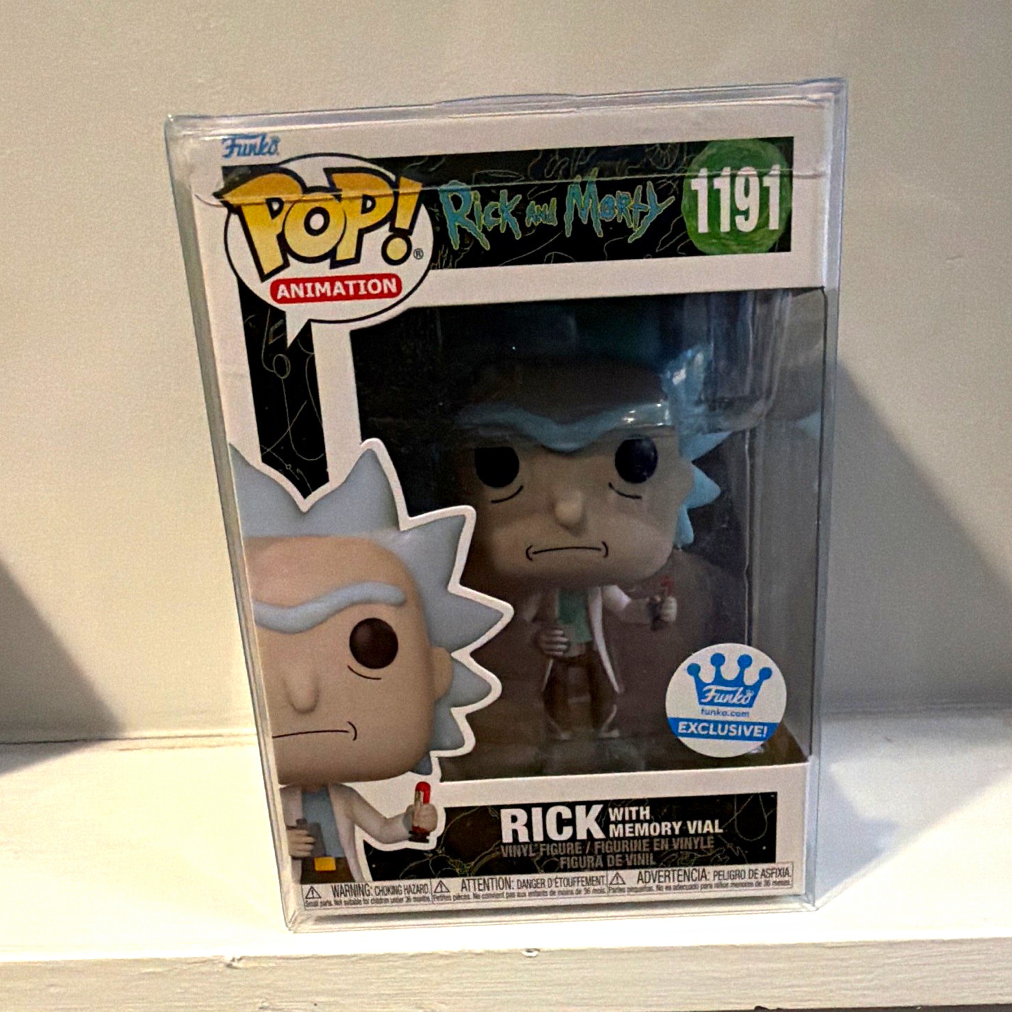 Funko Pop Animation Rick and Morty Rick Sanchez w/ Memory Vial #1191 Protector