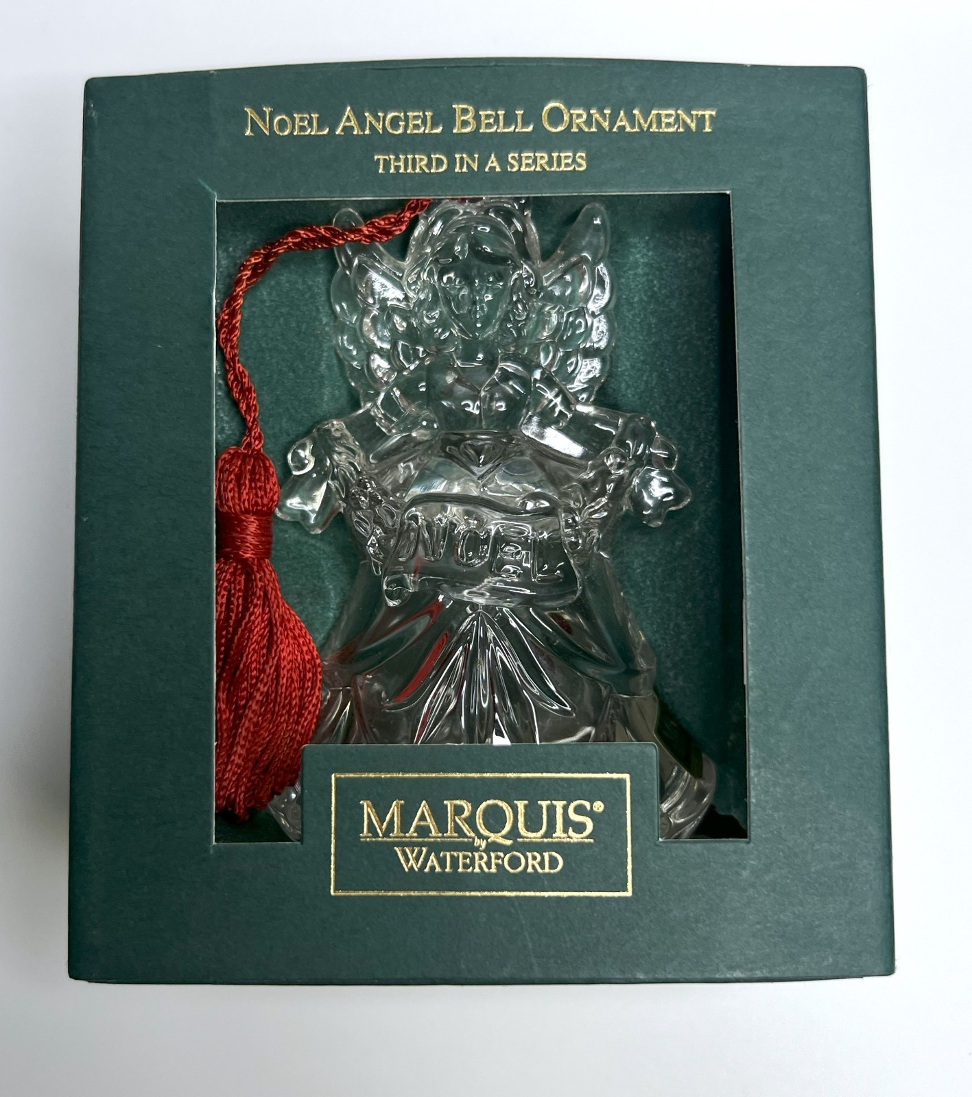 2001 Marquis By Waterford Crystal Noel Angel Bell Christmas Ornament 3rd Series