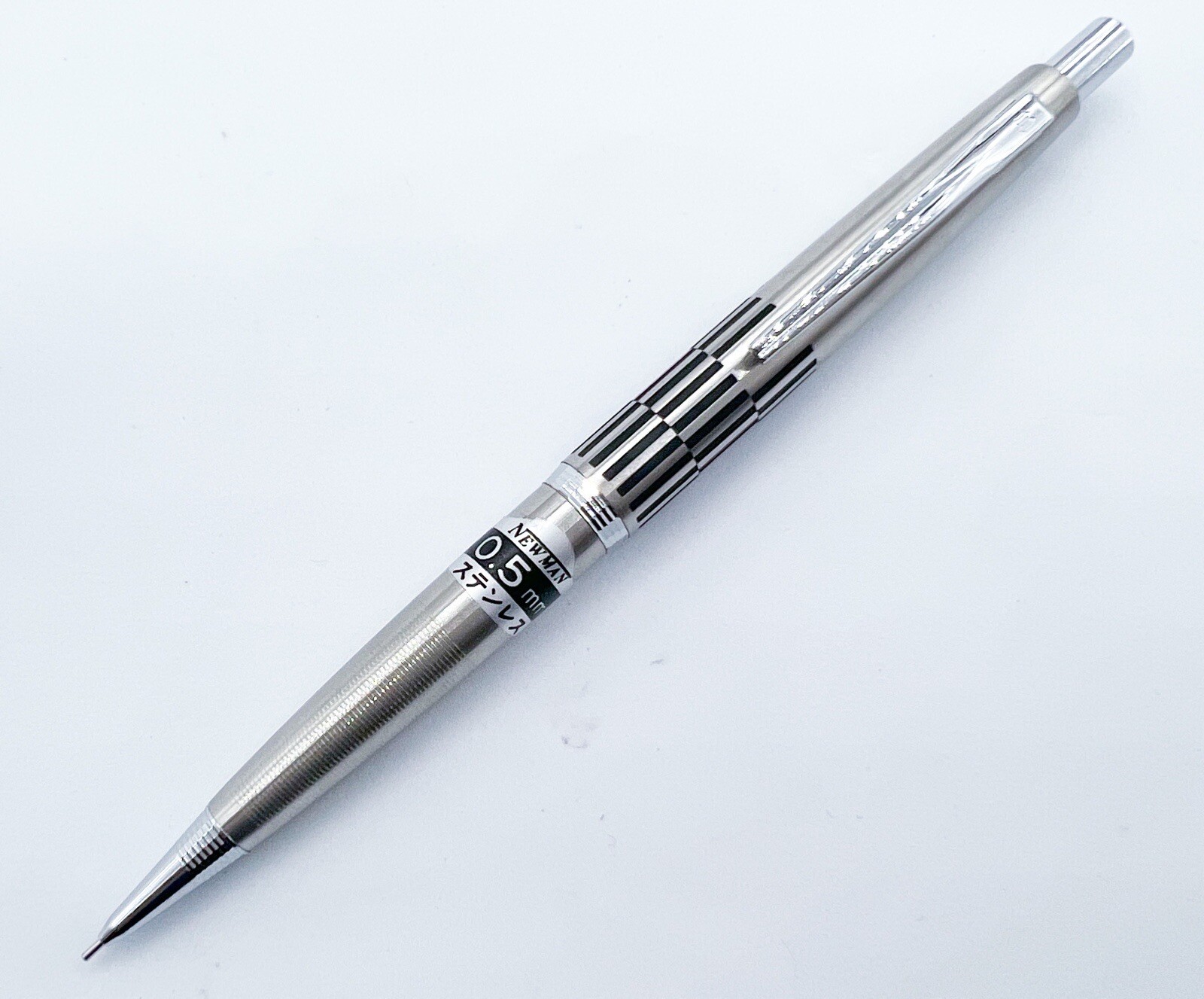 NOS Vintage Newman Etched Mechanical Pencil stripes 0.5mm Metal Etching