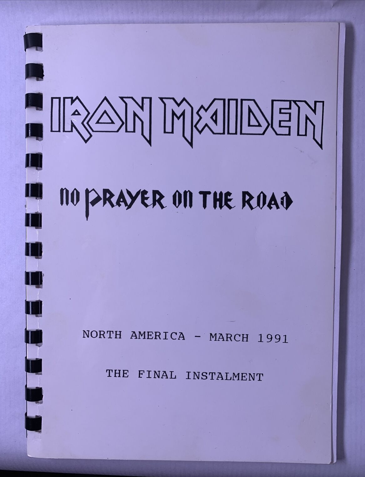 Iron Maiden Itinerary Original North America No Prayer On The Road Tour 1991