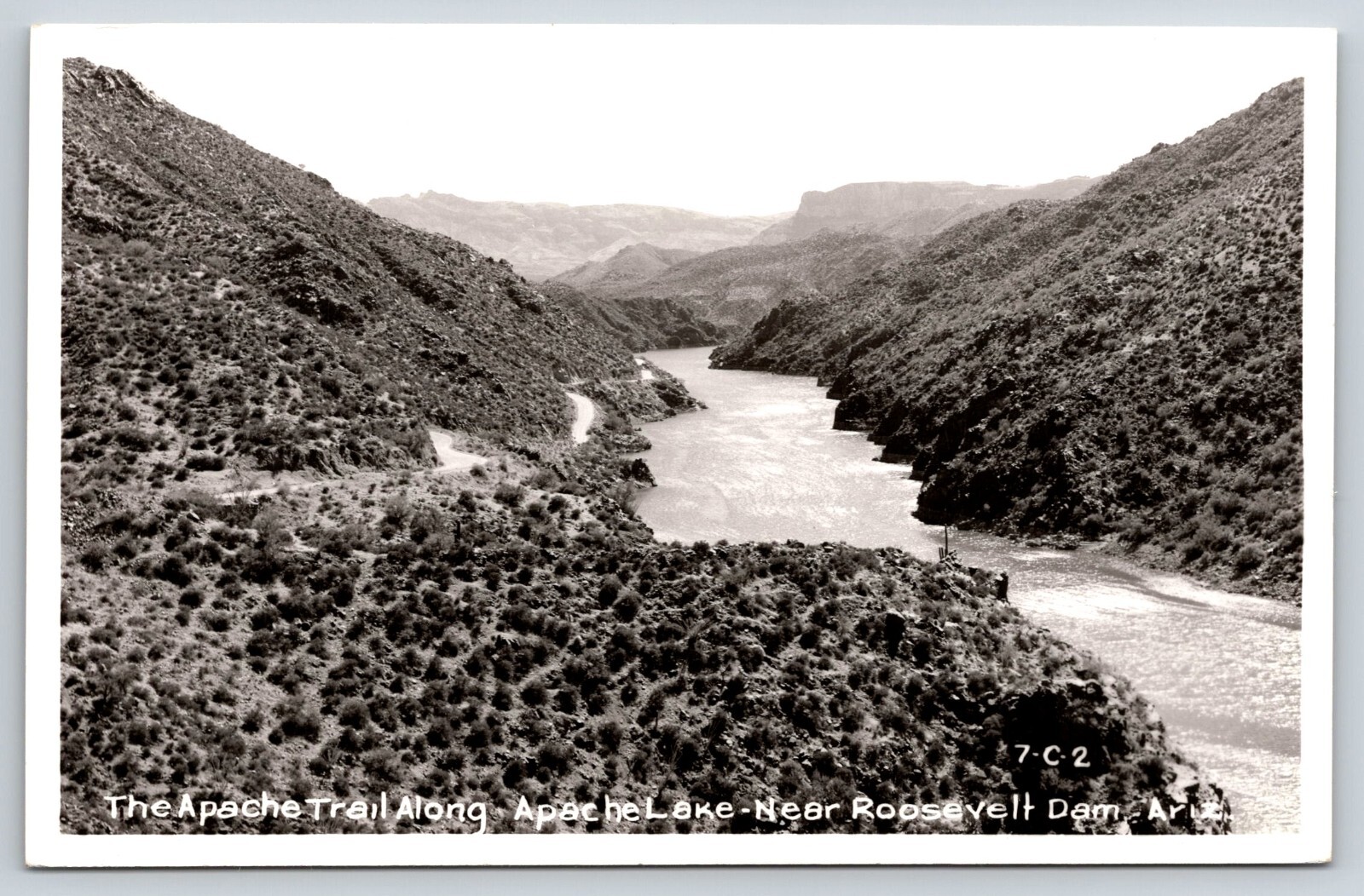 RPPC  Apache Lake  Roosevelt Dam   Arizona    Postcard