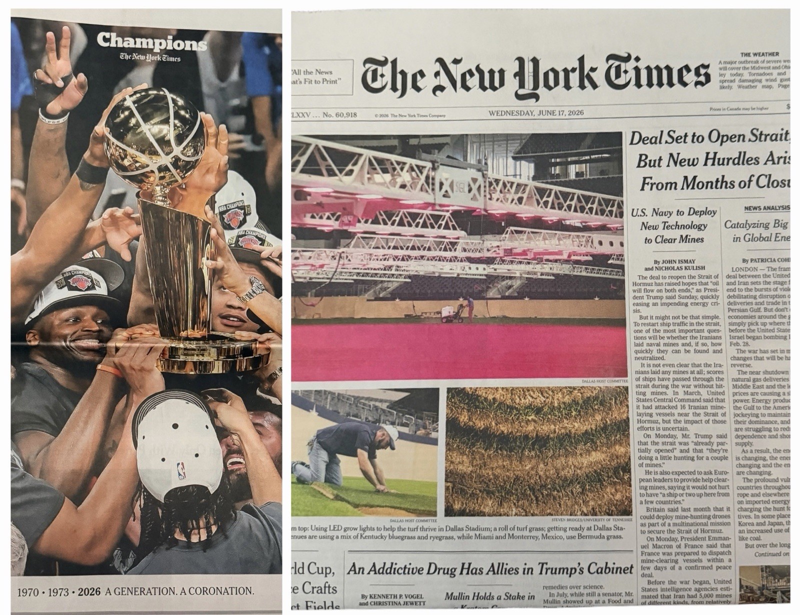 The New York Times Newspaper Special Section June 17 2026 NBA Champions F1 - F23