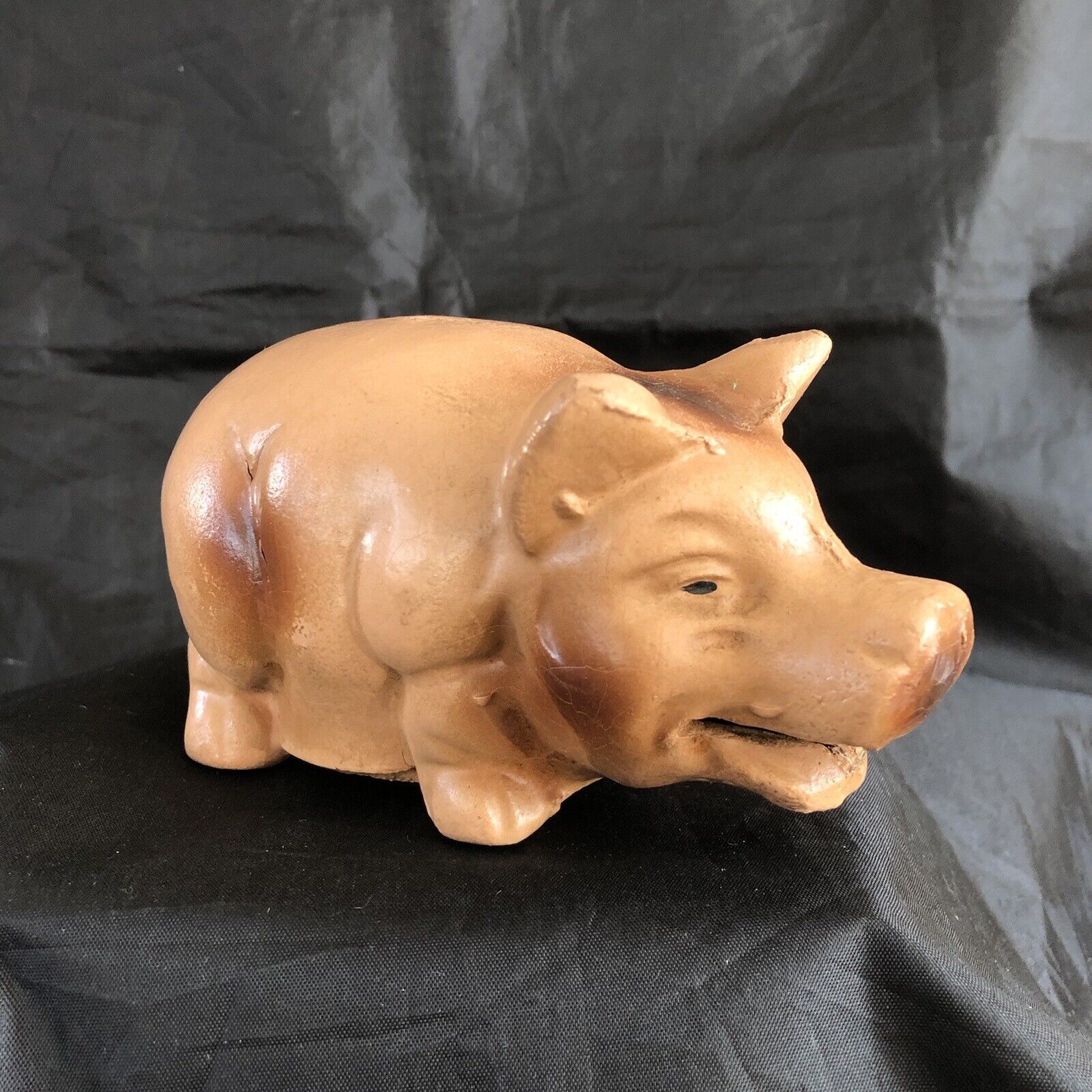 Vintage Piggy Bank Plastic Composition Pig Still Coin Bank Pink