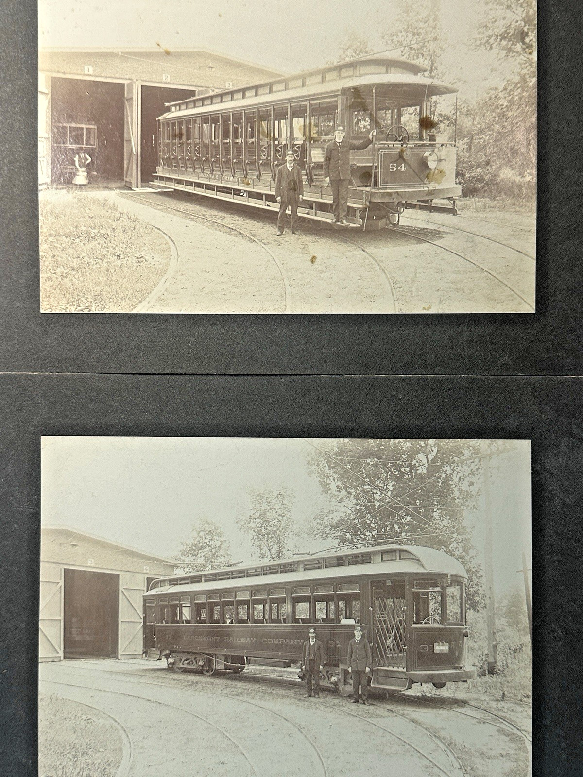 Larchmont NY Greenwich CT Trolley Photos Same Conductors by J H Lewis NYC Lot 2