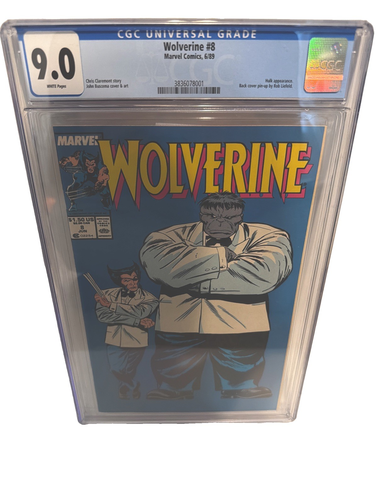 Wolverine #8 CGC Graded 9.0 (1989) John Buscema Hulk Appearance Cover Marvel