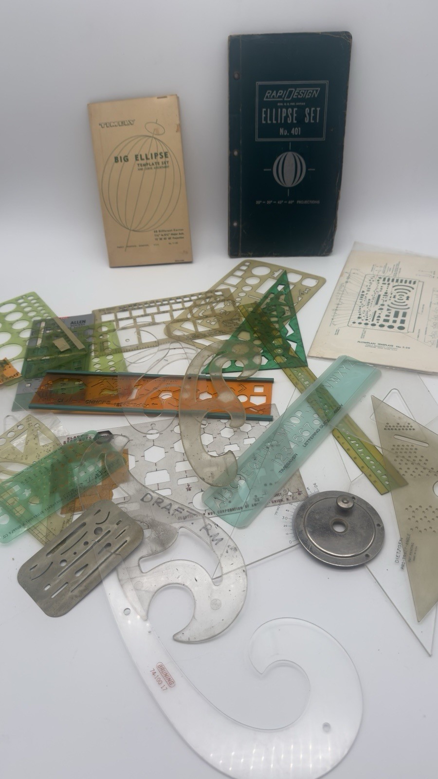 Vintage Drafting Drawing Templates Stencils RapiDesign Timely Mix Lot 27+