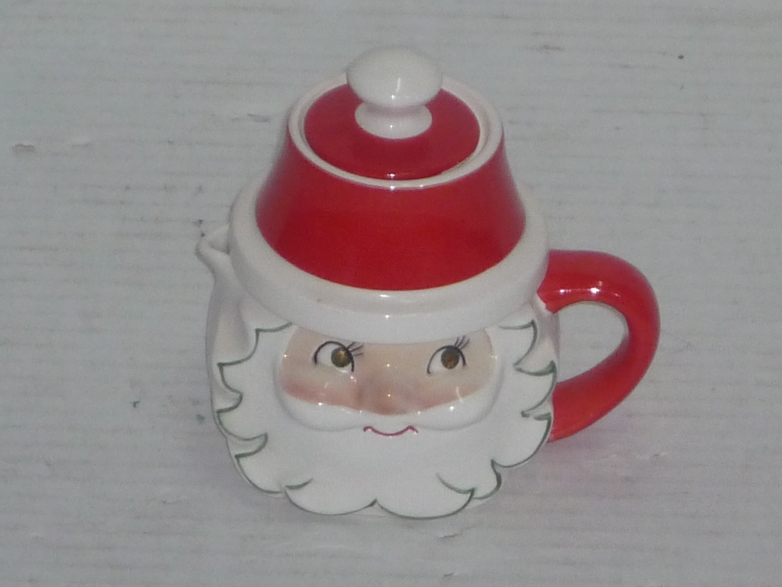 VINTAGE 1959 HOLT HOWARD STARRY EYED SANTA STACKABLE CREAMER & SUGAR BOWL W/ LID