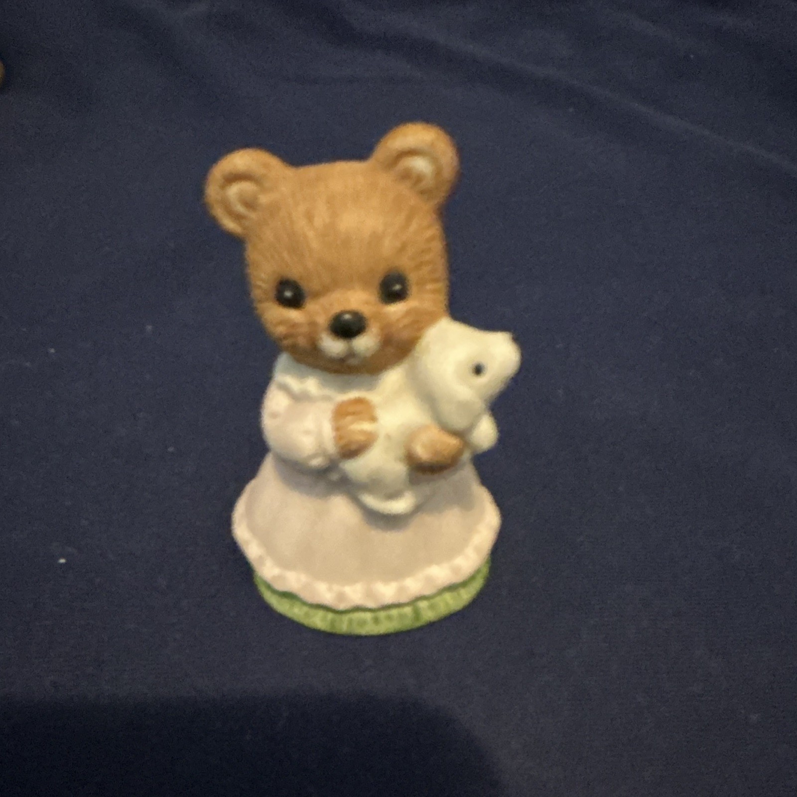 Vintage Homco Porcelain Bear Figurine Holding A White Puppy